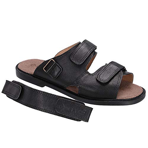Sandália Masculina Confort Em Couro Chinelo Preto Selten 42, Preta