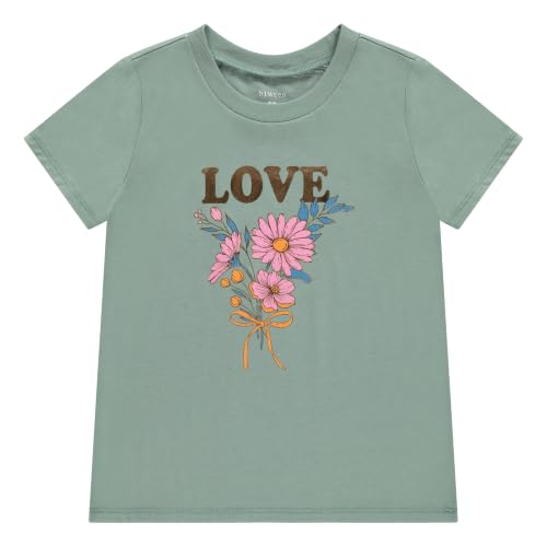 Image of BTween Girls 4 Piece Tops Fashionable Short Sleeve T-Shirt Casual Daily Shirt for Kids Assorted Colors