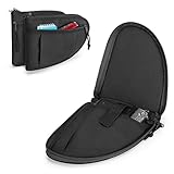 GOBUROS Padded Pistol Cases (2 Packs) with Lockable Zipper, Handgun Bag with Thickened Velvet Lining for Gun Storage and Transport, Black