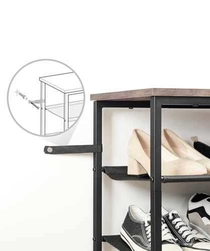 HOOBRO Schuhregal, 4-stufige Schuhablage, Schuhschrank mit 3 Oxford-Stoffebenen und 1 Paneelebene, für 12–16 Paar, für Eingangsbereich… – Ansicht 5