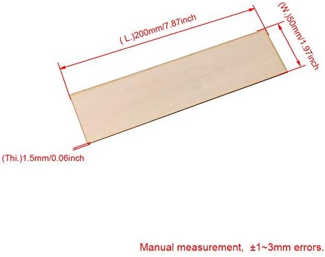 Homeswitch Rectangle Unfinished Craft DIY Basswood Wooden Sheets for DIY Building Model Parts Pack of 6 (200x50x1.5mm)