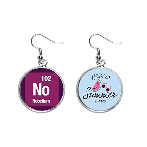 Pendientes de sandía Chem y elemento químico No para moda de verano