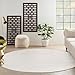 Nourison Home Versatile Indoor/Outdoor Ivory White 8' x Round Area Rug, Easy Cleaning, Non Shedding, Bed Room, Living Room, Dining Room, Backyard, Deck, Patio (8 Round)