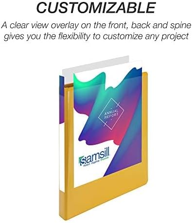 Miniatura 7 de Samsill Economy - Carpeta de 3 anillos de 0.5 pulgadas, fabricada en los Estados Unidos, carpeta de anillos redondos, cubierta transparente