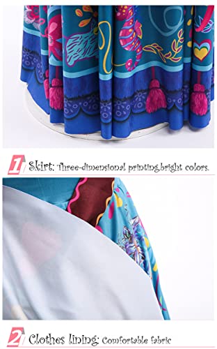 Eoilfm Halloween Girls Mirabel Dress Encanto Costume Cosplay Princess Colorful Dress Skirt Cartoon Fashion Outfit For Kids #TOP4