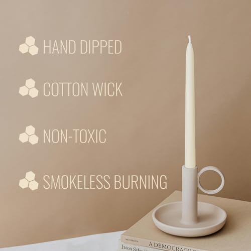 JONERAY Ivory Beeswax Taper Candles, Unscented and Smokeless Taper Candles, 8-inch Pure Natural Bees Wax for Holiday, Birthday (Pack of 10) by JONERAY - Used condition - Image 8