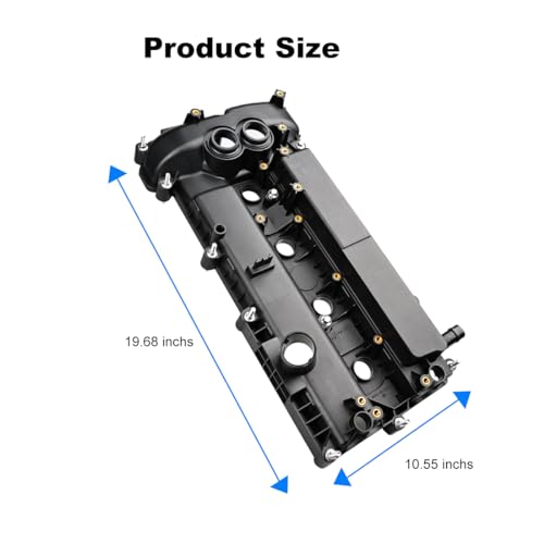 Image of Engine Valve Cover Kit with Gasket Compatible with Land Rover Discovery Sport Lr2 Range Rover Evoque 2012 2013 2014 2015 2016 2017 2018 2019 Replacement for LR070360 LR030368 LR038319 LR056035