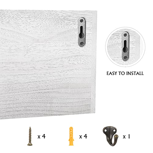 Norceesan Mail Holder Rack Wall Key Hanging Shelf With 5-Hooks Key Organizer Hanging Farmhouse Mail Storage For Kitchen Corridors Doorway Living Room #TOP2