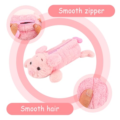 Image of Fluffy Pencil Case Pouch, Kawaii Pencil Bag, Animal Plush Pen Case, Zipper Pen Box, Storage Bag, Makeup Pouch, for Daily Work(1Pcs)