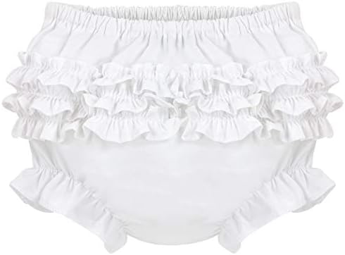 Carriage Boutique Baby Girl White Panties Diaper Covers - Ruffles Bloomers, 9M