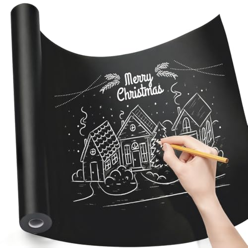 PerkHomy Craft Paper Roll 15" x 450" (37.5') Kraft Paper for Gift Wrapping Moving Art Floor Covering Packing Painting Drawing Paint Easel Poster Chart Paper (Black, 15" W x 450" L (37.5'))