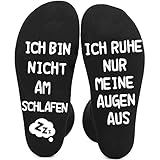 Geschenke für Väter Papa Opa Lustige Socken ich ruhe nur meine augen aus Socken, Vatertag Geburtstag Weihnachten Vater Geschenk Kleinigkeiten für Männer Herren Geschenkideen schlafen socken mit spruch