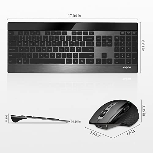 RAPOO Wireless Keyboard and Laser Mouse Combo,Multi Device (Bluetooth 4.0+3.0+2.4G) Keyboard and Mouse Set,Ultra-Slim Computer Keyboard Compact Design for Windows/Android/Mac OS by Rapoo - Image 8