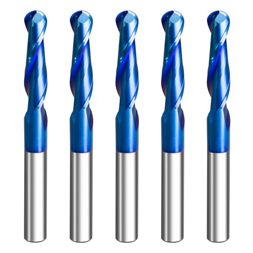 Image of CNC Spiral Router Bits (5PC, Ball Nose - 1 /4 inch Dia - 2-1 /2 inch OAL - 1 /4 Shank)