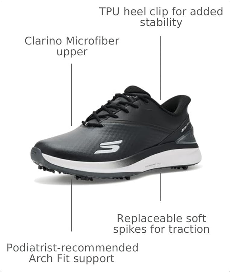 Amazon.com | Skechers Men's Blade Tour Slip-Ins Golf Shoe Black