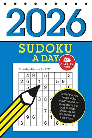 Clarity Media Sudoku a Day 2026 Activity Book for Adults