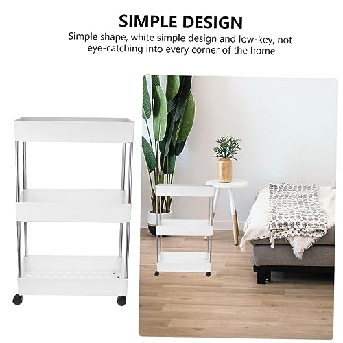 Ciieeo Carrinho De Rack De Armazenamento Plástico Escritório Gerente Doméstico Branco