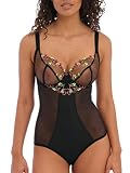 FREYA Damski biustonosz Loveland z fiszbinami typu plunge body, Czarny, 30FF