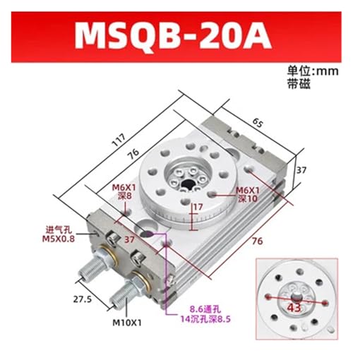 Cylindre rotatif MSQB20A évite les chocs de rotation - 2