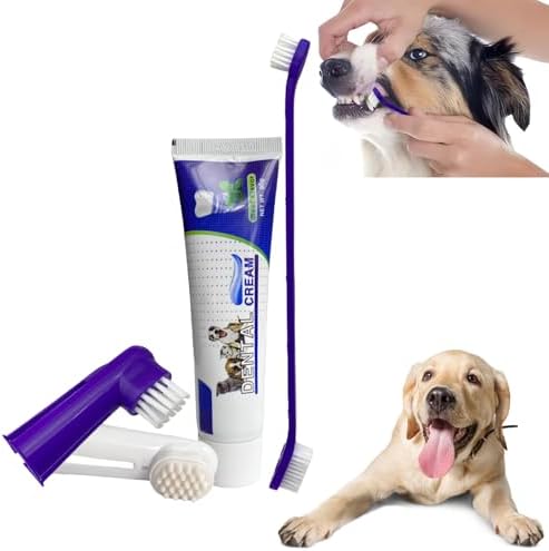 Spazzolino per Cani,Spazzolino e Dentifricio per Cani,Set Pulizia...