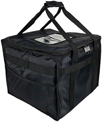 Hot Food Bag For Pizza, Takeaway, Restaurant, Picnic, Indian, Chinese, Kebabs, Catering, Delivery Bag, Thermal Insulated (Black, 30L - 32x32x30cm)