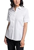 Hemdbluse eterna Kurzarm Bluse Modern Classic Stretch unifarben