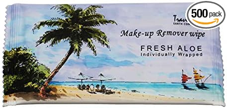 Travel Well Makeup Remover Wipes Bulk, Individually Wrapped Natural Fresh Aloe Travel Packs Elderly Bathing Cleansing Wipes - 500 Count per Package | Small Size Toiletries | Hotel Toiletries Bulk Set