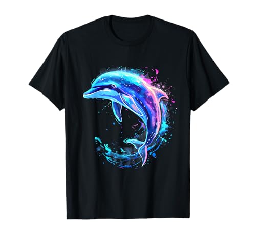 Sea Ocean Animal Art Delfin Meer Ozean Delfin Kunstwerk Ozean Meer Tierliebhaber T-Shirt Schwarz S Klassisch