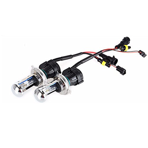 Troniz H4 9003 Bi-Xenon HID Bulbs 35W Super Bright Dual Hi/Lo Headlight Bulb Replacement, 6000K Cool White, Pack of 2