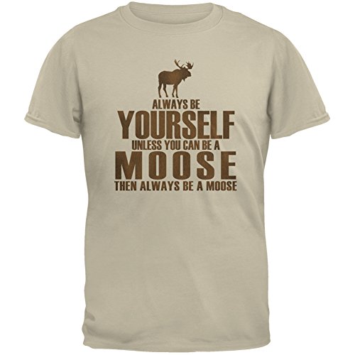 Animal World Always Be Yourself Moose Sand Adult T-Shirt