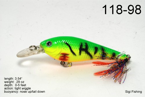 Akuna Pack Of 5 Sly Shad Series 3.5 Inch Shallow Diving Fishing Lure [Bp-5-Fla-118-A] #TOP3