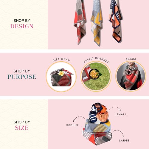 Musubism Furoshiki, cachecol, pano para embrulho, cobertor de piquenique, exclusivo e estiloso tudo