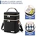 BABEYER Breastmilk Cooler Bag with Ice Pack Fits 6 Baby Bottles Up to 9 Ounce, Double Deck Leak-Proof Baby Bottles Bag with Shoulder Strap for Nursing & Working Mom, Black