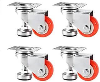 Skelang 4 Pcs 1.5” Adjustable Leveling Caster, Leveling Feet Wheels, Swivel Plate Casters