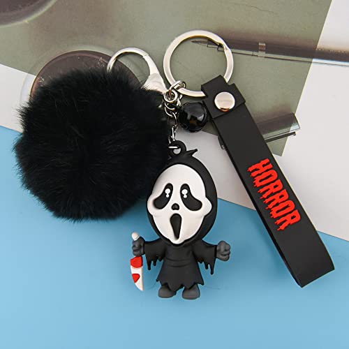 Cemmy Xu Women Men Halloween Keychain Horror Movie Keychains Small Bell For Party Favor Key-303 #TOP7