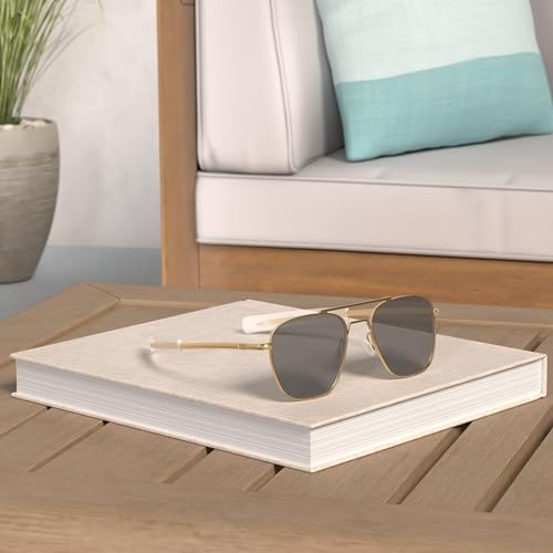 JOVAKIT Men's Polarized Aviator Sunglasses Retro Military Style Pilot Sun Glasses Bayonet Temples UV400 Protection2