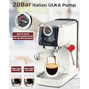Tuni E2 58mm Espresso Machine 20Bar Espresso Maker, Dual Boiler Coffee Maker with 10mm Steam Milk Frother, Semi-automatic Coffee Machine with UKLA Pump for Espresso,Cappuccino, Gift for Coffee Lover Tuni E2 58mm Espresso Machine 20Bar Espresso Maker Dual Boiler Coffee Maker with 10mm Steam Milk Frother Semi automatic Coffee Machine with UKLA Pump for EspressoCappuccino Gift for Coffee Lover