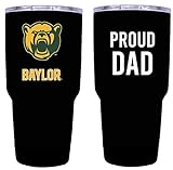 R and R Imports Baylor Bears Proud Dad 24 oz Insulated Stainless Steel Tumblers Black.