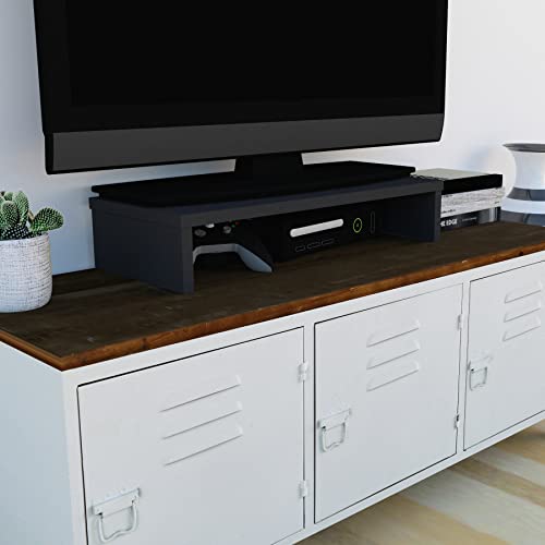 Henor Soporte Monitor Madera Elevador TV 62 x 26.5 x 12 cm Soporta 50 Kg. Grafito