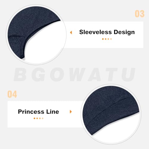 Image of BGOWATU Women's Golf Shirts Sleeveless Polo Shirts Collared 3 Buttons Tennis Tank Tops UV Protection Quick Dry