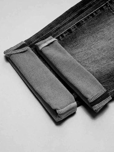 Image of Flamingals Women's Straight Leg Jeans Mid Rise Button Fly Stretchy Wash Stitch Detail 90s Casual Trendy Denim Jeans