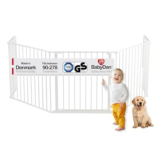 BabyDan Hearth Gate/Konfigurera (Extra stor 90–278 cm, vit)