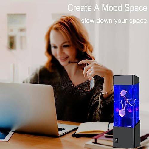 Multi-Color Jellyfish Lava Lamp, Usb Powered Aquarium Night Lights,16 Colors Changing Jellyfish Lamp, Office Room Desktop Decoration,Gifts For Adults Kids Children,Christmas Birthday Holiday Gift #TOP2