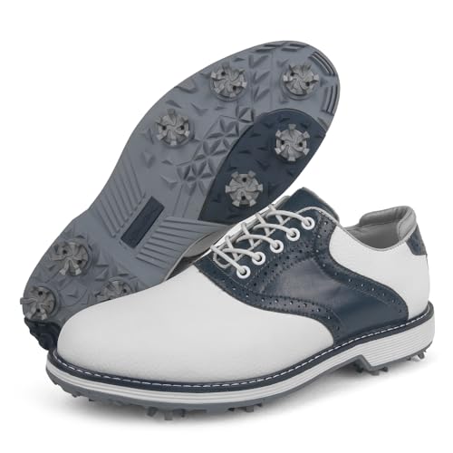 Image of Spikes Golf Shoes Men Professional Golf Shoes Waterproof Walking Footwears for Golfers Outdoor Gym Sneakers