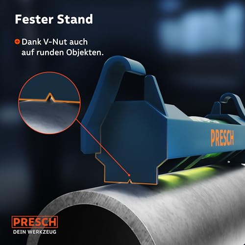 Presch Schnurwasserwaage 2 Stk. - Extrem fester Halt dank Sicherungshaken - Leichtes Design für perfekt ausgerichtete Schnur - Bruchfeste Acrylglaslibelle - 360° ablesbar zum präzisen Ausrichten