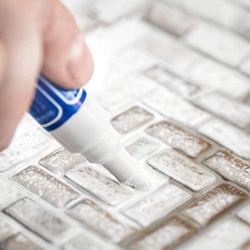 Twin Pack White Grout Pen - Designed for restoring tile grout in bathrooms & kitchens (White)