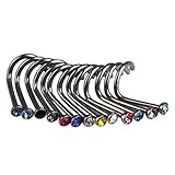 10 piercings para la nariz con diamantes de imitación, color aleatorio, durabilidad y atracción