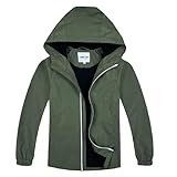 UMMTOM ボーイズ レインジャケット 軽量 防水 フード付き フリース レインコート ウインドブレーカー 子供用