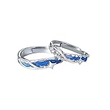 [Rockyu] ペアリング カップルリング 彗星＆星空デザイン 925 スターリングシルバー エナメル加工 調節可能 お揃い ギフトボックス付き