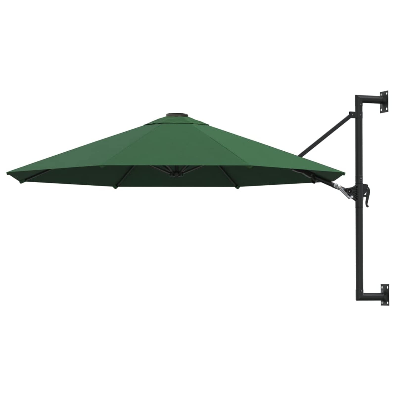 Gecheer Sombrilla de pared con poste de metal de 300 cm verde, sombrilla de sol, descentrada, sombrilla de jardín, sombrilla de exterior, patio, terraza, piscina, playa, mar, Grande